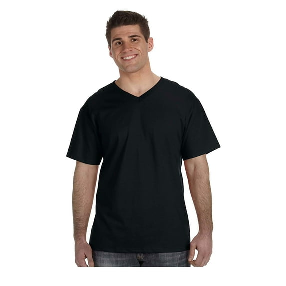 Fruit Of The Loom Men's 1X1 Rib Collar V-Neck T-Shirt, Style 39VR
