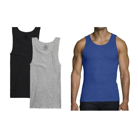 Fruit Of The Loom Men's 2 Pack A-Shirts Comfort Stretch Fabric (Slightly Imperfect), S-2XL Assorted colors