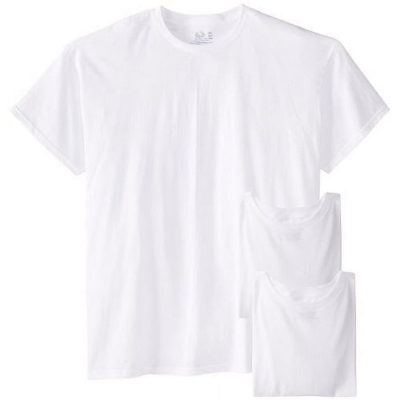 Fruit Of The Loom Men's 3-Pack Breathable Crew T-Shirt (White Ice, Large Tall)