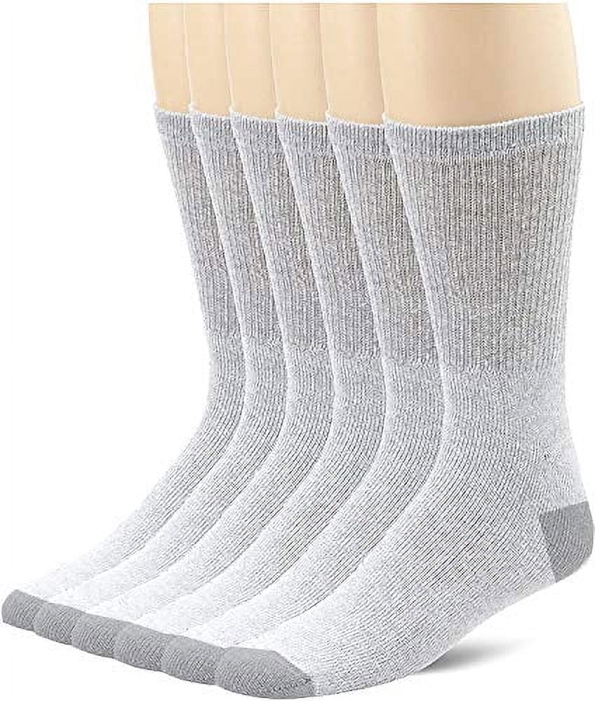 Fruit of the Loom Men's Cushioned Crew Socks, 6 Pack, Shoe Size 6-12 ...