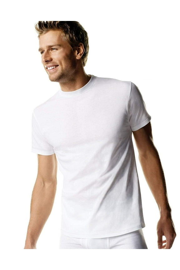 Men's Crew Neck T-Shirt,White 4 Pack,Medium