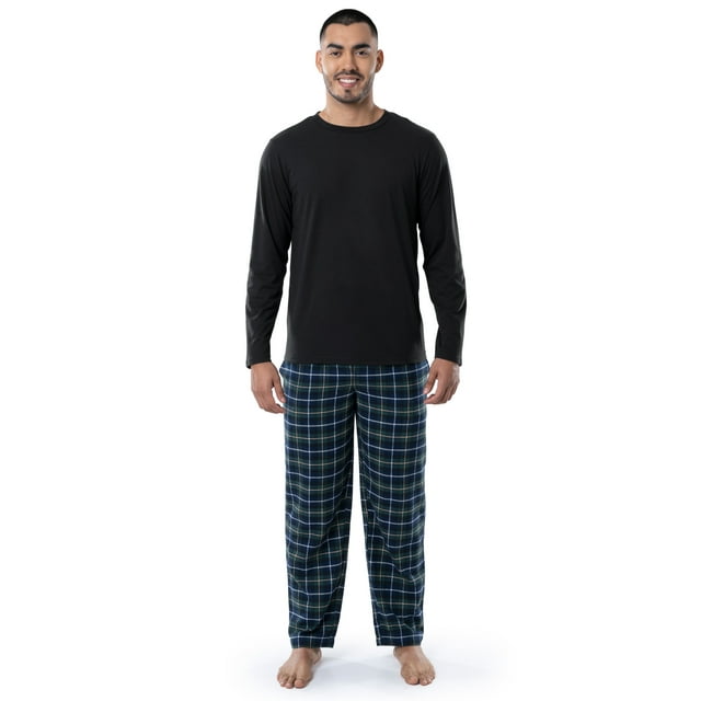 Fruit Of The Loom Men's Jersey Knit Top and Flannel Pajama Pants Set, 2