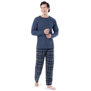 Fruit of the Loom Men's Jersey Knit Top and Flannel Pajama Pants Set, 2-Piece, Sizes S-5XL