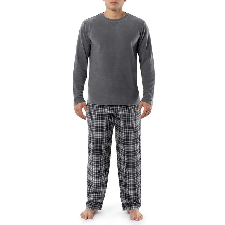 Fruit Of The Loom Men s Long Sleeve Microfleece Top and Flannel