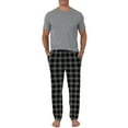 thumbnail image 1 of Fruit Of The Loom Men's Short Sleeve Crew Neck Top and Fleece Pajama Pant Set, 1 of 4