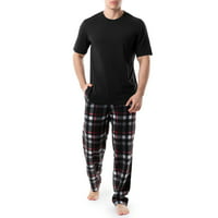 Deals on Fruit Of The Loom Short Sleeve Crew Neck Top + Fleece Pajama Pant