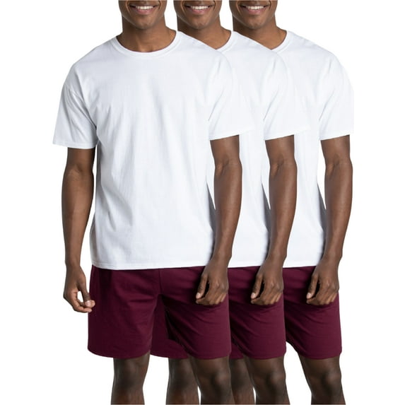 Fruit Of The Loom Men's Short Sleeve T-Shirts Multipack Regular Fit Knit Jersey Crewneck Irregular Tees White 3-Pack 3XL