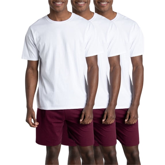 Fruit Of The Loom Men's Short Sleeve T-Shirts Multipack Regular Fit Knit Jersey Crewneck Irregular Tees White 3-Pack 4XL