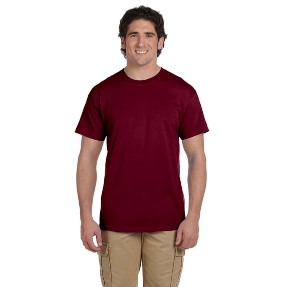 Fruit of the Loom 3931 HD Cotton 100% Cotton T-Shirt, Maroon, 2X, Pack Of 6, Fruit of the Loom Mens T-Shirts