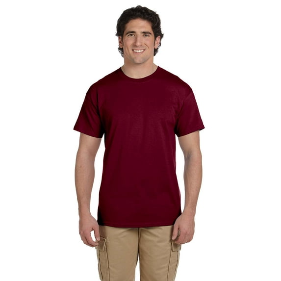 Fruit of the Loom 3931 HD Cotton 100% Cotton T-Shirt, Maroon, S, Pack Of 8, Fruit of the Loom Mens T-Shirts