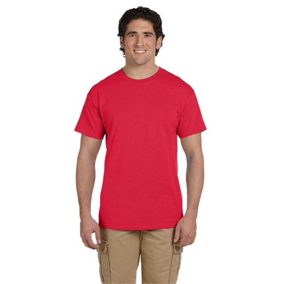 Fruit Of The Loom 3930 100% Cotton Short-Sleeve Tee, Fiery Red, 2X, Pack Of 8, Mens T-Shirts