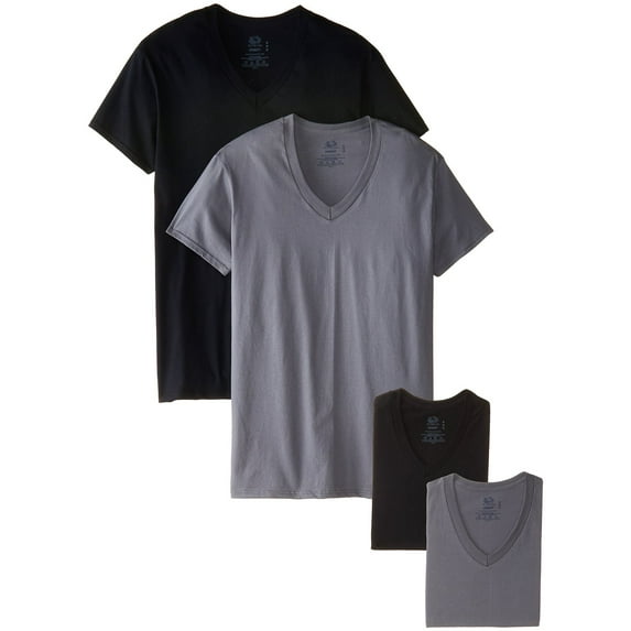 Fruit Of The Loom Mens 5-Pack V-Neck T-Shirts, M, Assorted