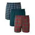thumbnail image 1 of Fruit Of The Loom Mens Assorted Basic Fit Woven Boxers 3 Pack, 2XL, Assorted, 1 of 6