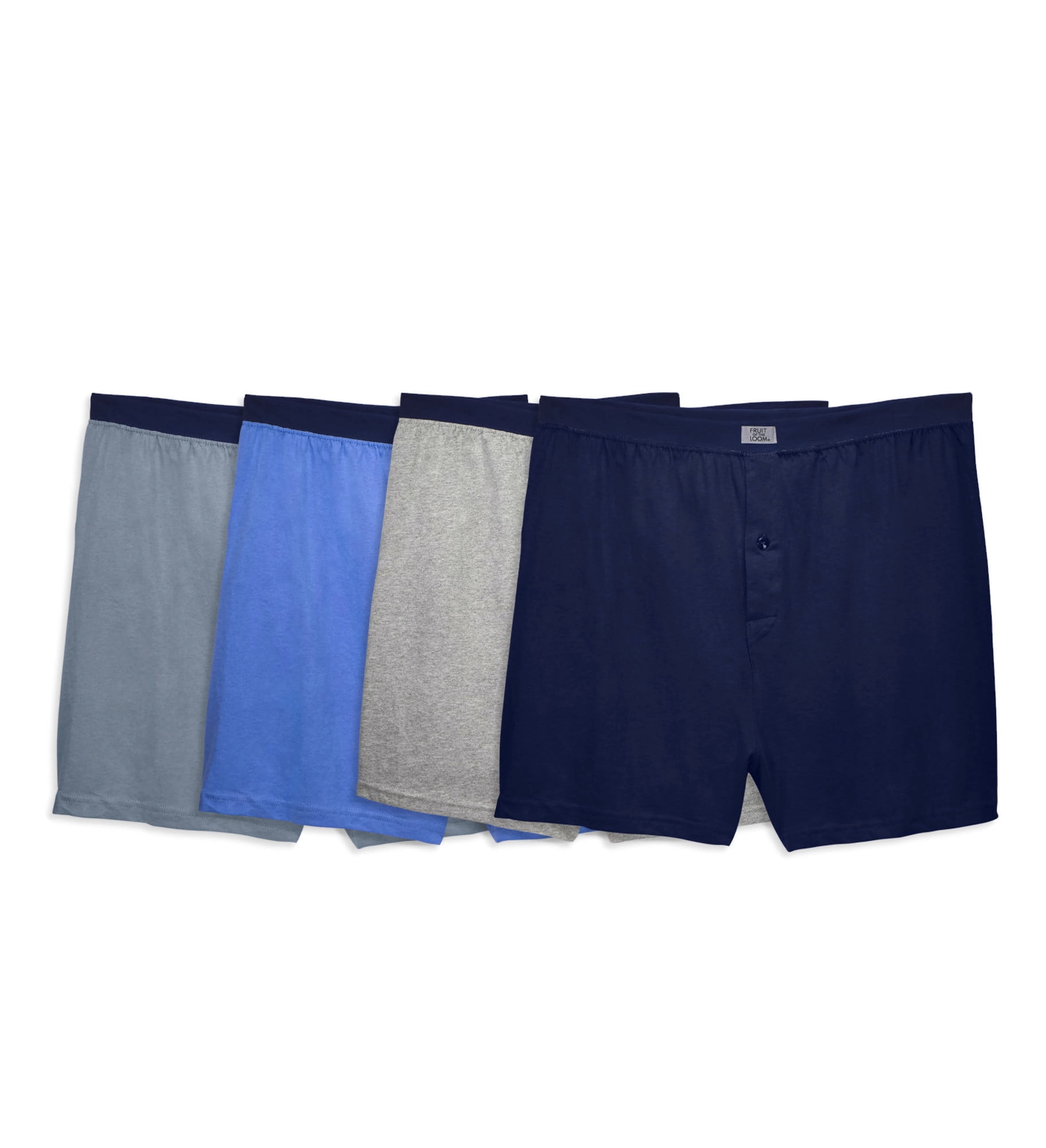 Fruit Of The Loom Mens Big Knit Boxers 4 Pack, 2XL, Assorted