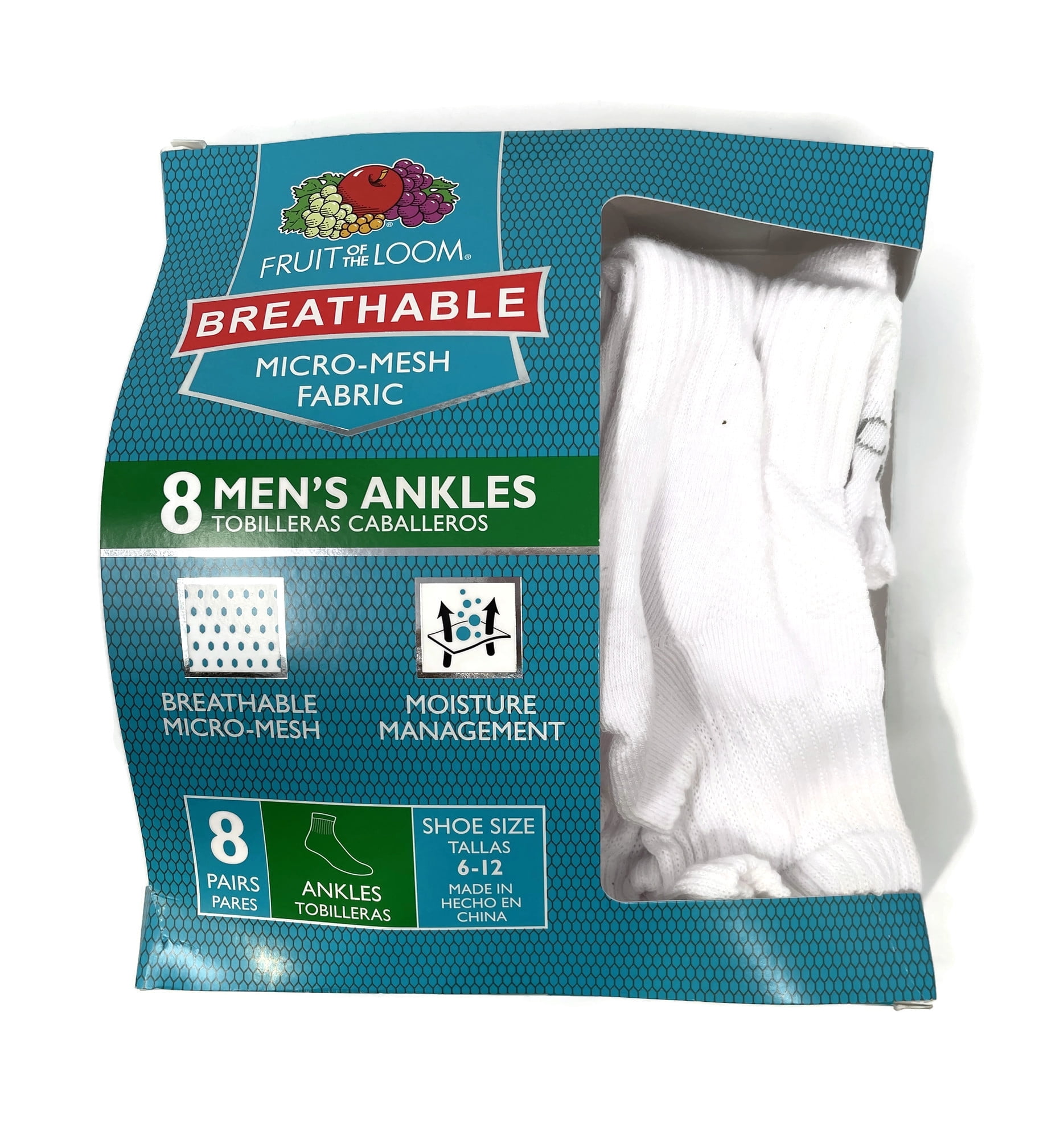 Fruit Of The Loom Mens Breathable Ankle Socks - Walmart.com