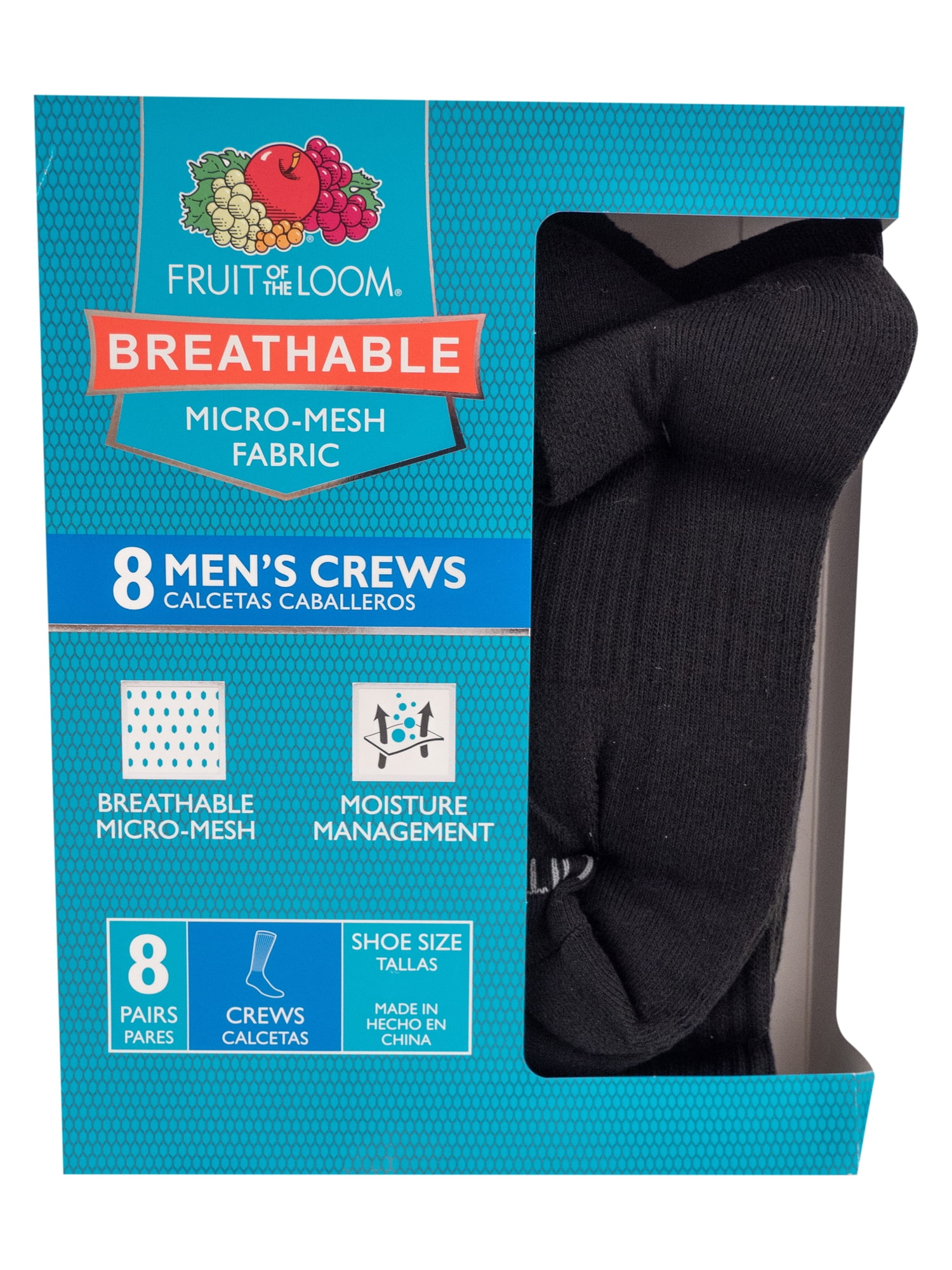 Fruit Of The Loom Mens Breathable Crew Socks - Walmart.com