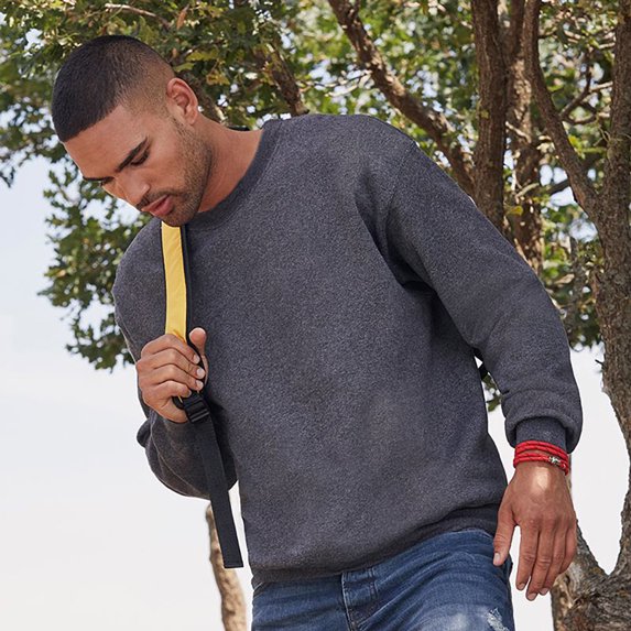 Fruit Of The Loom Mens Classic 80/20 Heather Set-in Sweatshirt