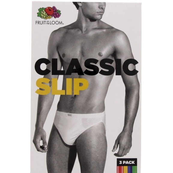 Fruit Of The Loom Mens Classic Slip Briefs (Pack Of 3)White,X-Large