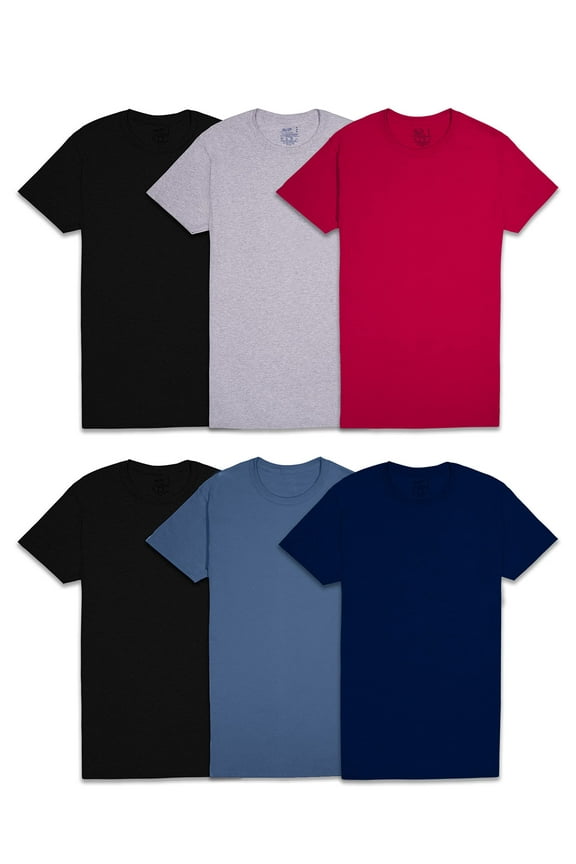 Mens Classic T-Shirt, Regular - 6 Pack - Colors May Vary, Medium US