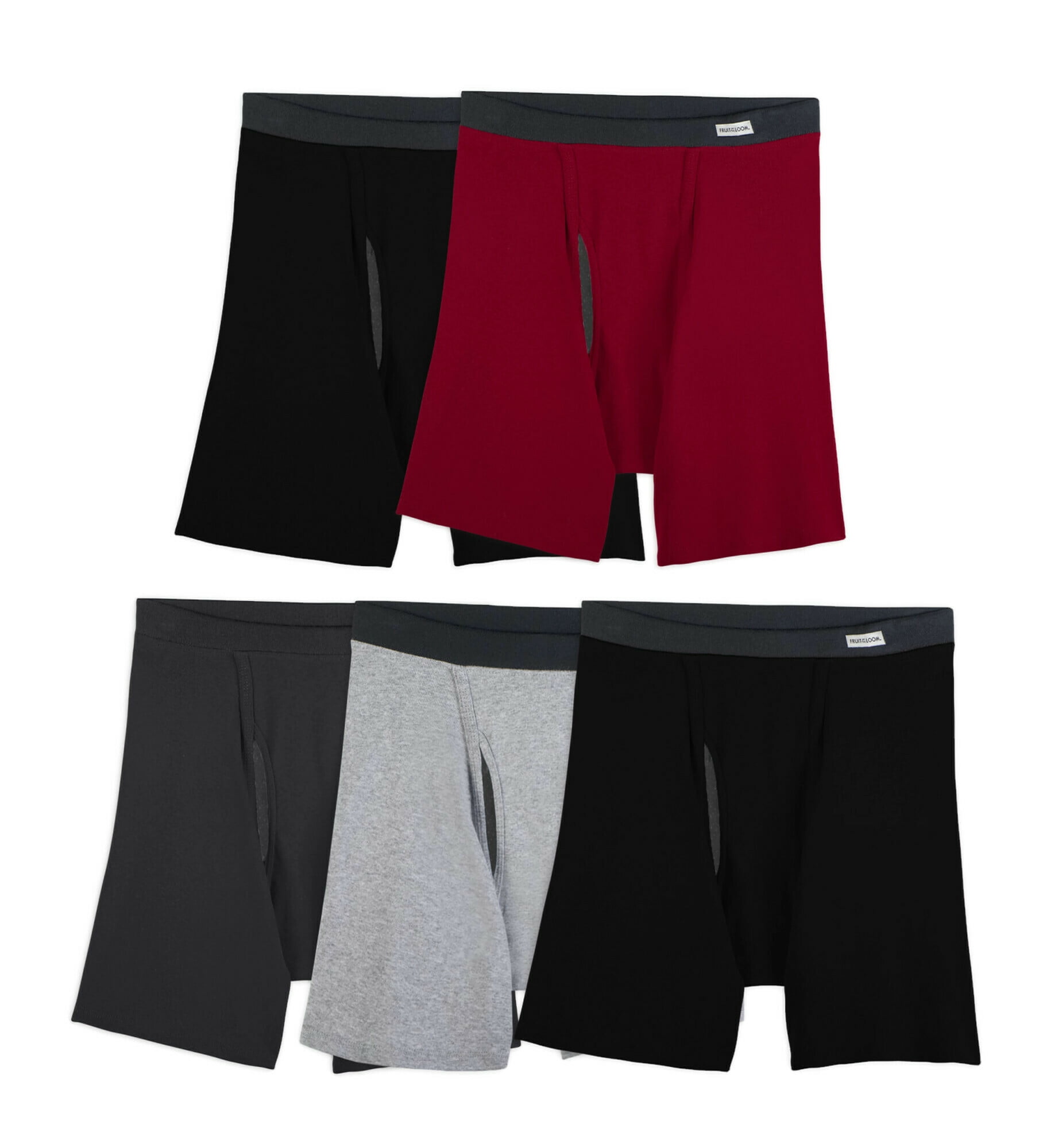 Fruit Of The Loom Mens Coolzone Covered Waistband Boxer Brief 5 Pack ...