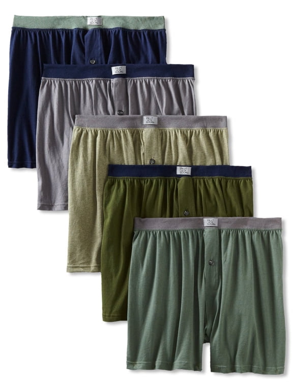 Mens Knit Boxers 5 Pack, XL, Assorted, XL, Assorted