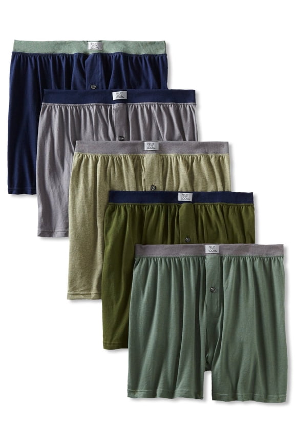 Mens Knit Boxers 5 Pack, XL, Assorted, XL, Assorted