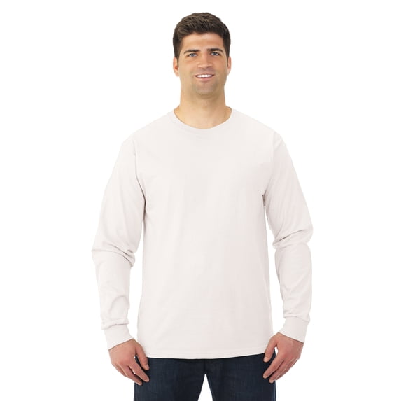 Fruit Of The Loom Mens Lofteez HD Long-Sleeve T-Shirt, M, Natural