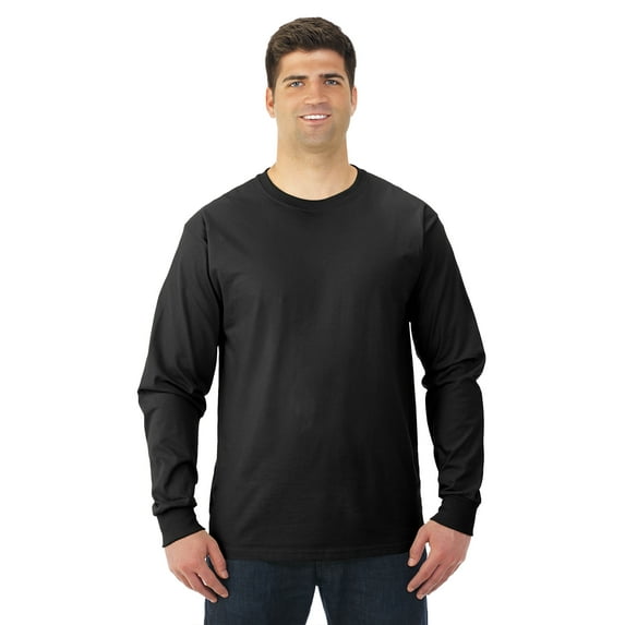 Fruit Of The Loom Mens Lofteez HD Long-Sleeve T-Shirt, S, Black