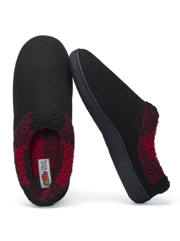 Men's Microsuede Clog with Printed Sherpa Lining