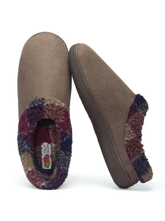 Men's Microsuede Clog with Printed Sherpa Lining