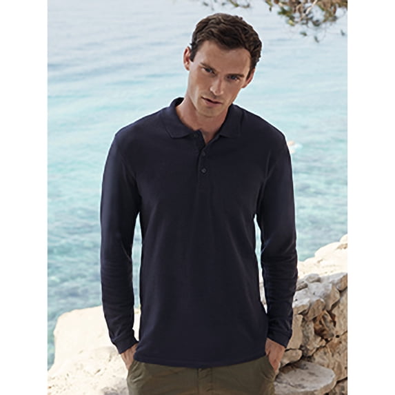 Fruit Of The Loom Mens Premium Long Sleeve Polo Shirt