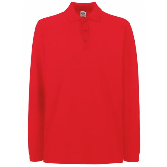 Fruit Of The Loom Mens Premium Long Sleeve Polo Shirt