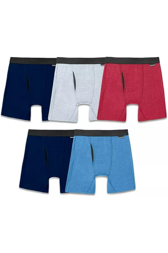Men's Fruit of the Loom Essentials 5-Pack True Comfort Boxer Briefs Multicolor