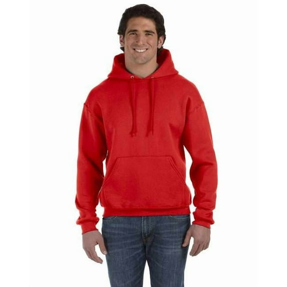 Fruit Of The Loom Mens Supercotton Hooded Pullover, M, True Red