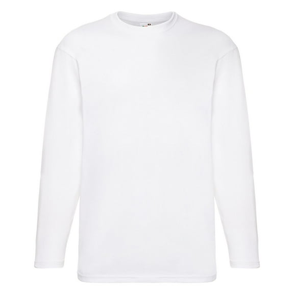 Fruit Of The Loom Mens Valueweight Crew Neck Long Sleeve T-Shirt
