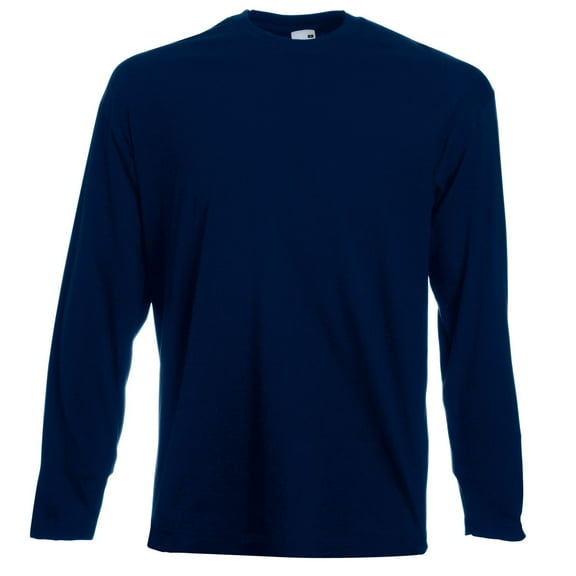 Fruit Of The Loom Mens Valueweight Crew Neck Long Sleeve T-Shirt