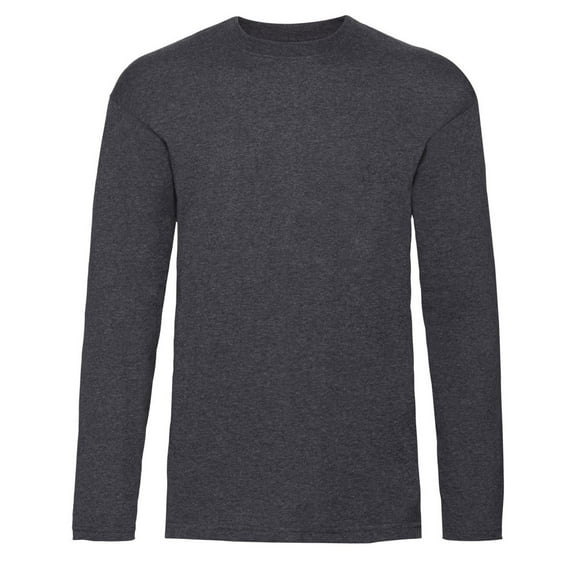 Fruit Of The Loom Mens Valueweight Crew Neck Long Sleeve T-Shirt