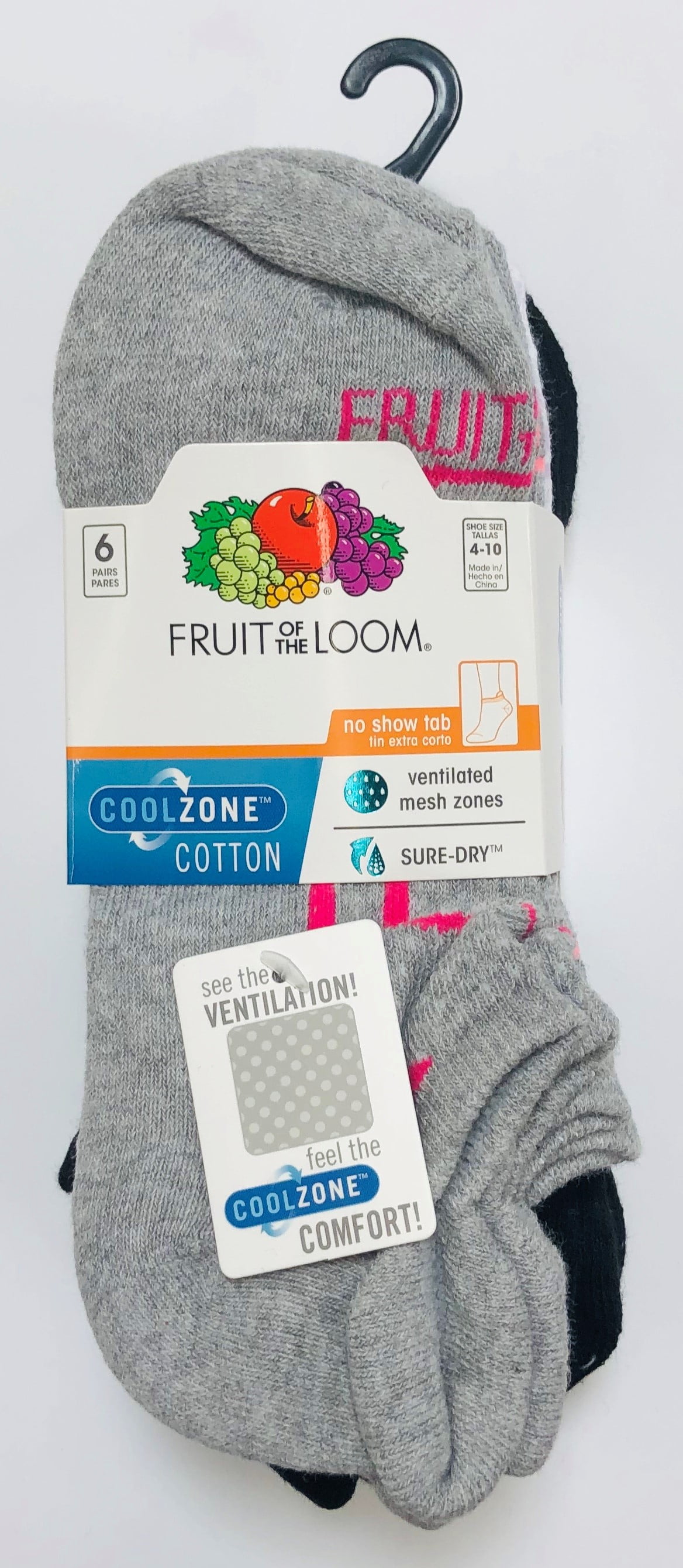 Fruit Of The Loom No Show Tab Comfort Socks, 6 Pairs - Walmart.com