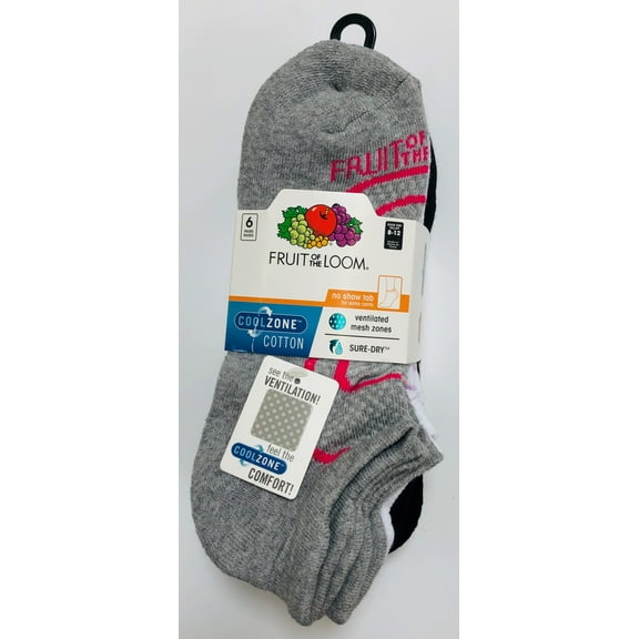 Fruit Of The Loom No Show Tab Comfort Socks, 6 Pairs