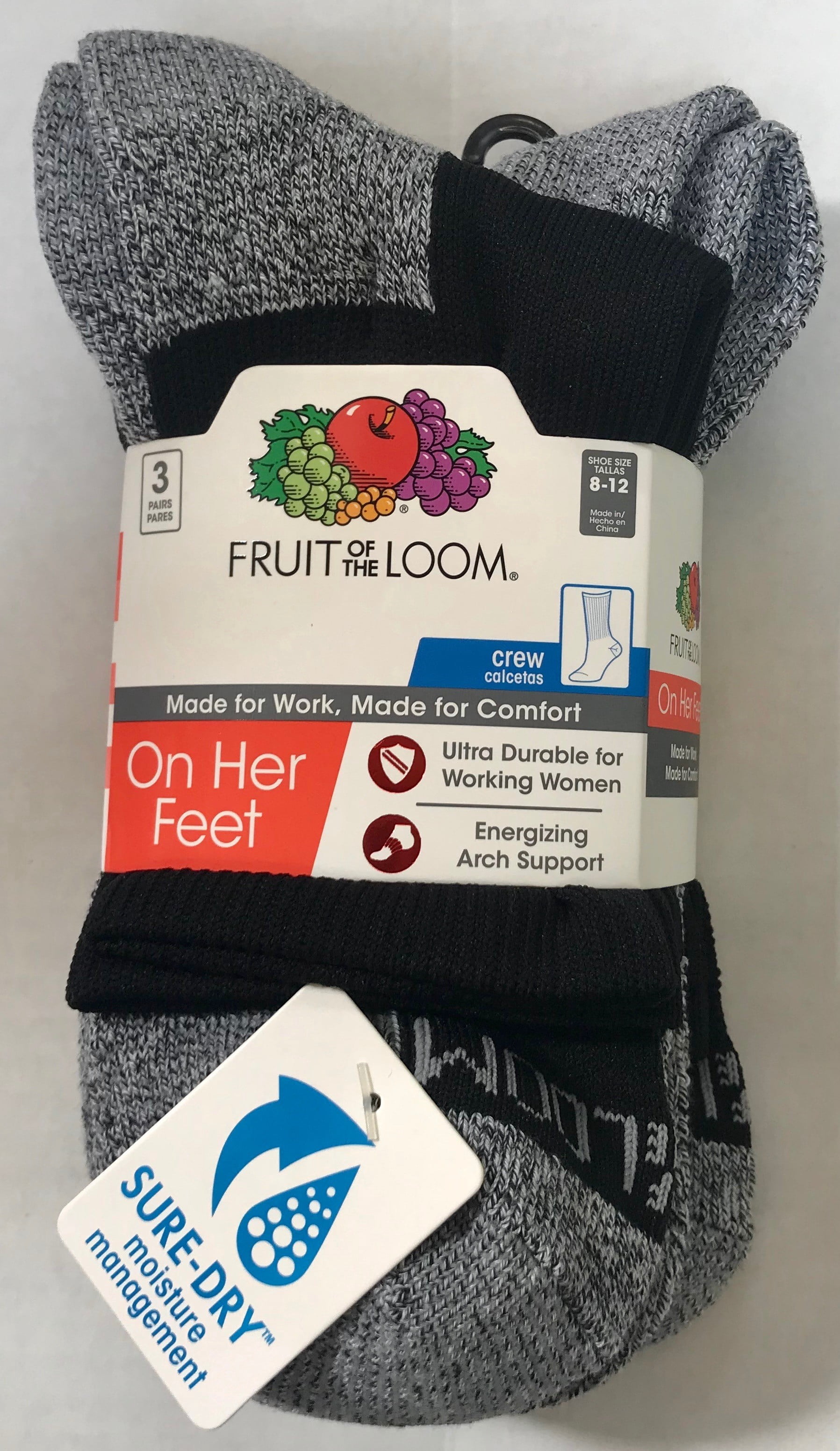 Fruit Of The Loom P3 Ohf Poly Hcrw Cmf Socks - Walmart.com