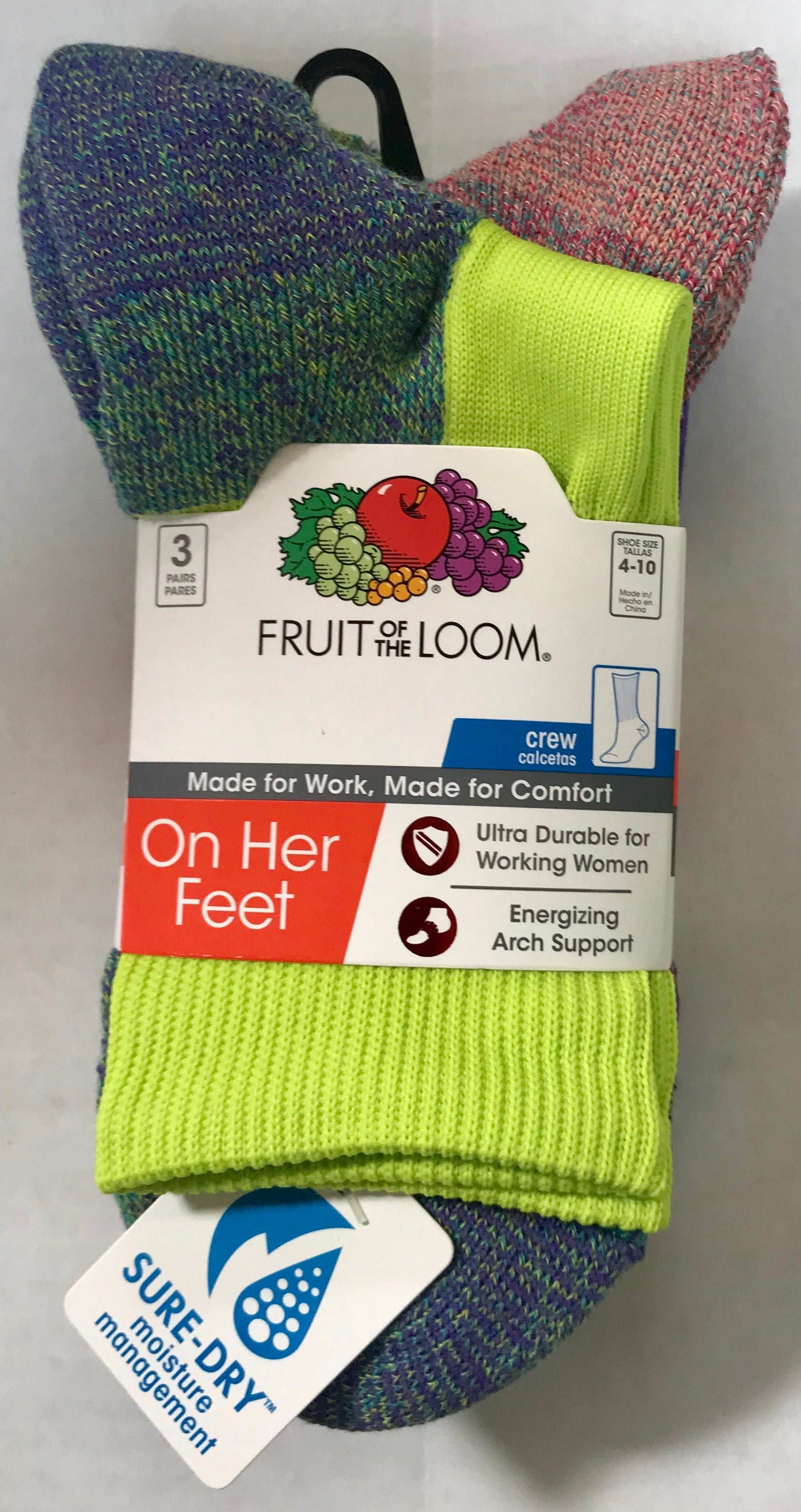 Fruit Of The Loom P3 Ohf Poly Zc Crew Socks - Walmart.com