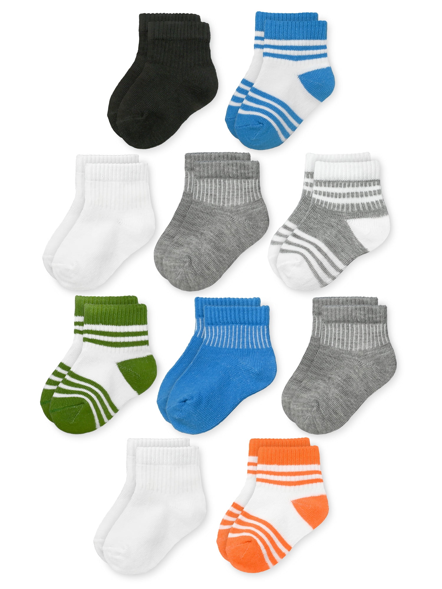 Fruit Of The Loom Toddler Ankle Socks, 10- Pack, Size 6M- 5T