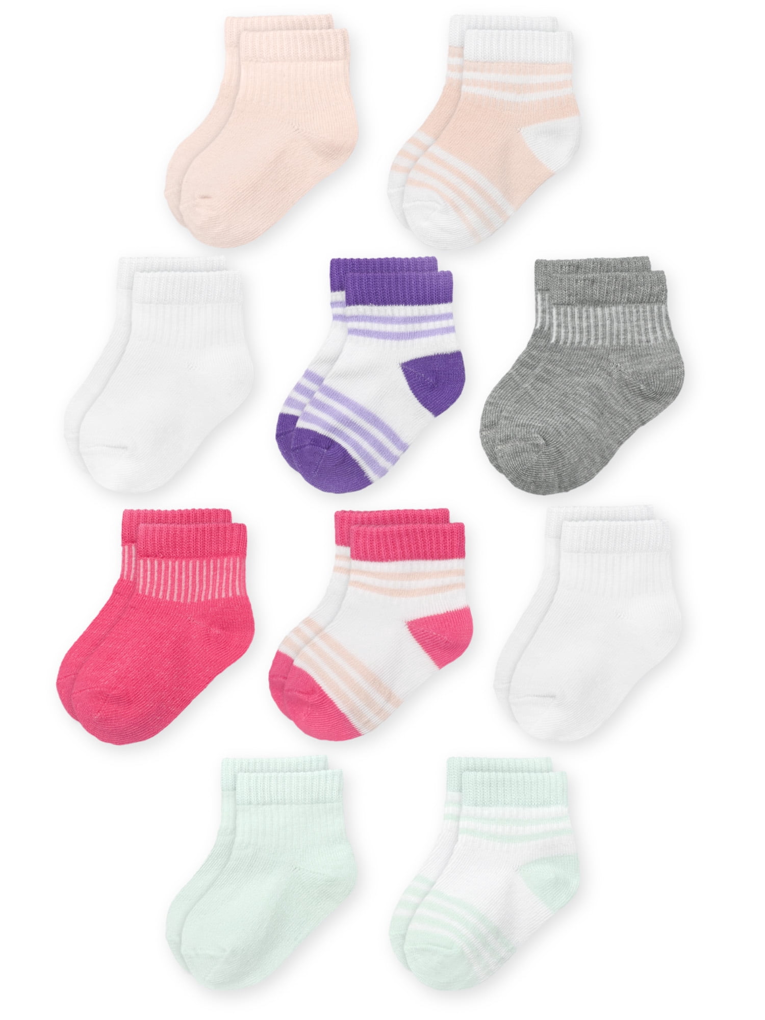 Fruit Of The Loom Toddler Ankle Socks, 10- Pack, Size 6M- 5T