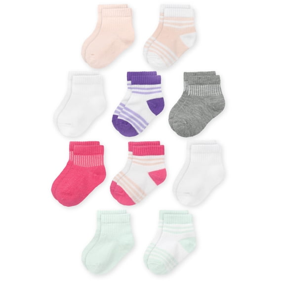 Fruit Of The Loom Toddler Ankle Socks, 10- Pack, Size 6M- 5T