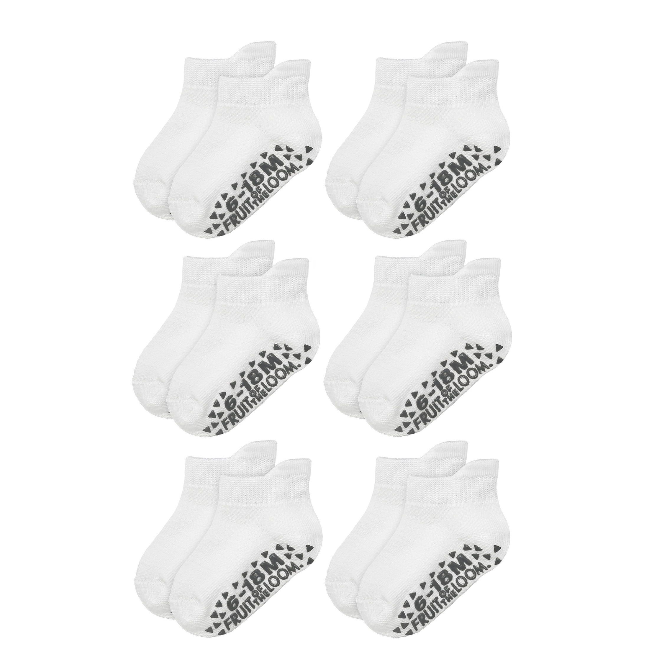 Fruit of the Loom Toddler Low-Cut Socks, 6-Pack, Size 6M-5T