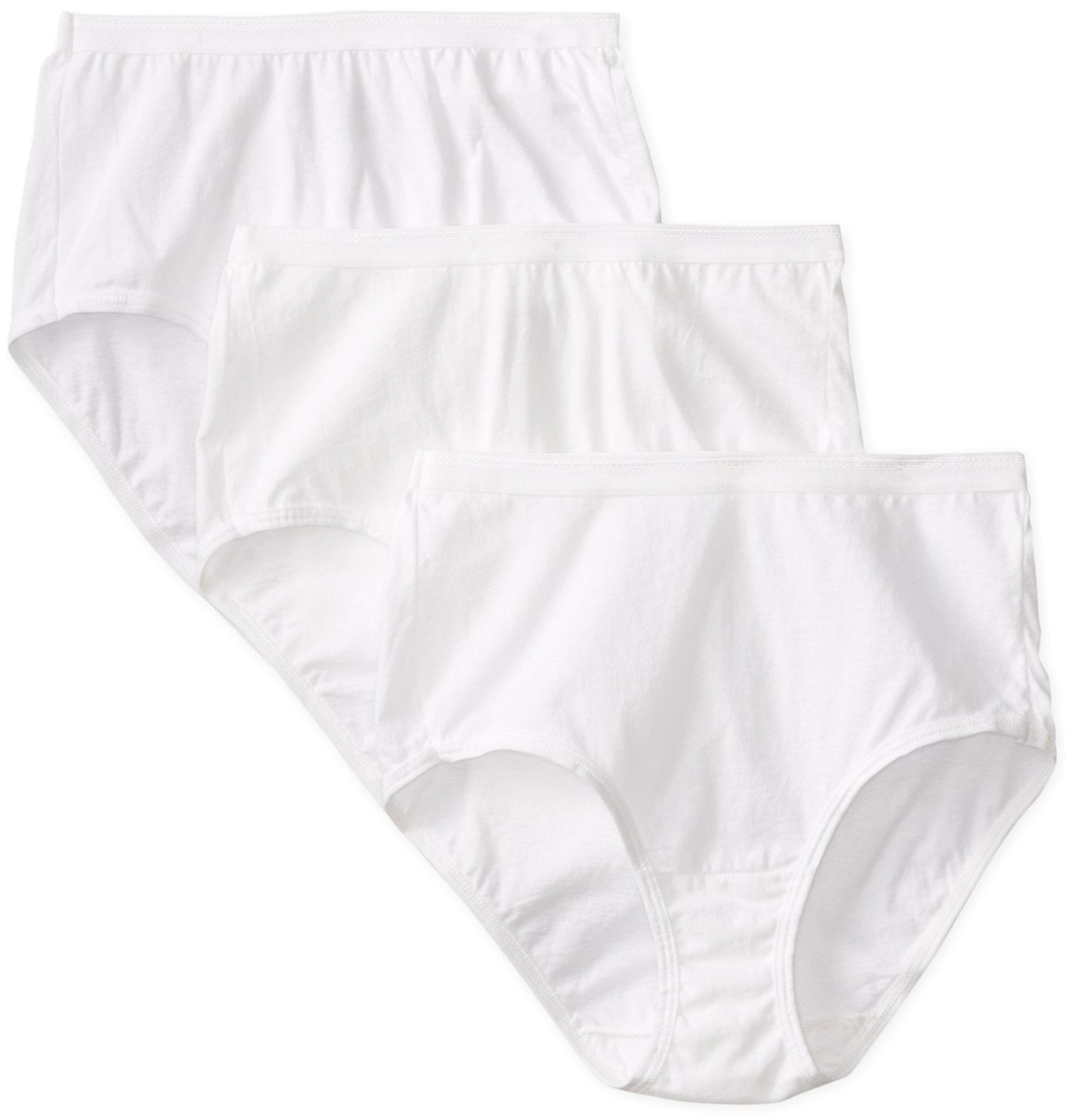 Fruit Of The Loom Women's White Cotton Hi-Cut Underwear 3-Pack 3DHICWH –  Good's Store Online