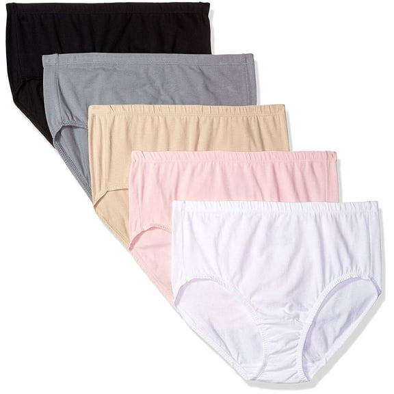 Fruit Of The Loom Women's Plus-Size 5 Pack Fit For Me Breathable Brief, Assorted, 13