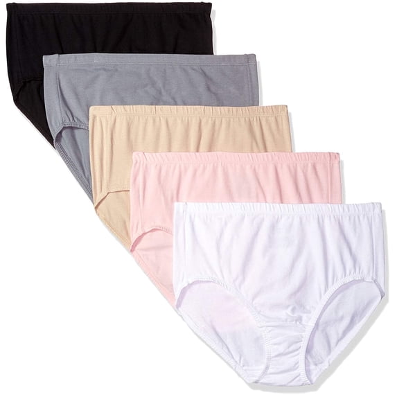 Fruit Of The Loom Women's Plus-Size 5 Pack Fit For Me Breathable Brief, Assorted, 4X/12