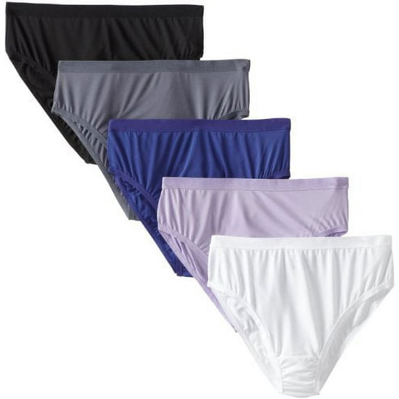 Fruit Of The Loom Women's Plus Size Fit For Me 5 Pack Hi-Cut Panties (Assorted 1, Size 13 (Hips 56?-59.5?/Pants 30W-32W))