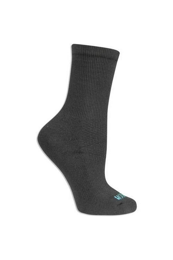 Womens Breathable 3 Pack Crew Socks, 4-10, Black